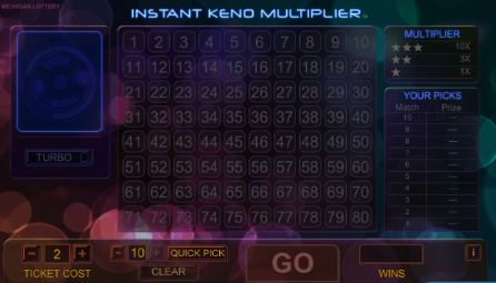 Instant Keno Multiplier main screen resized