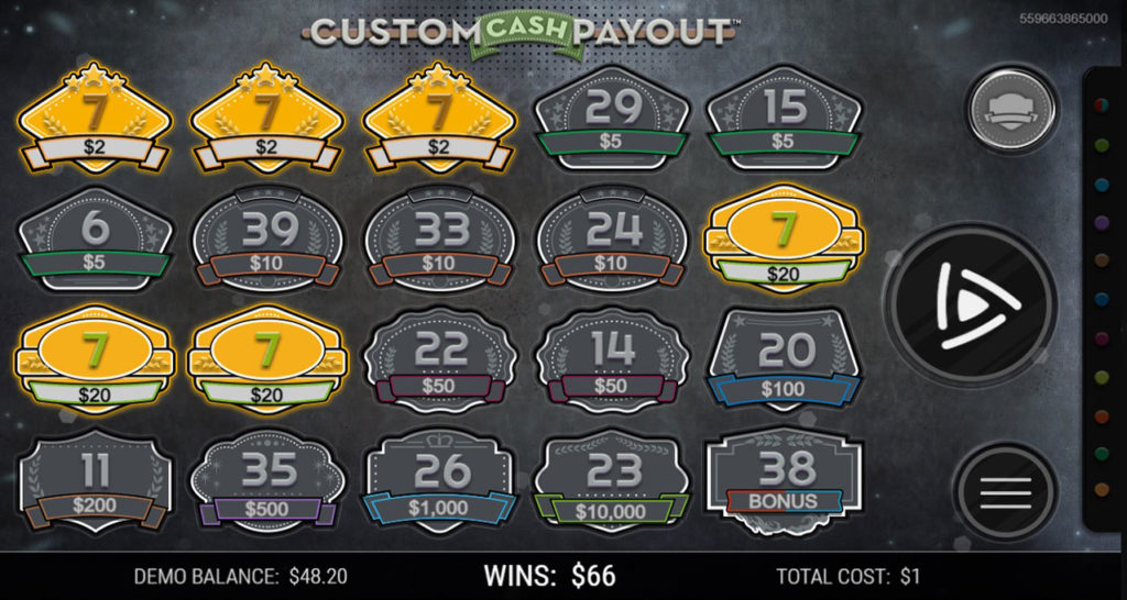 Custom_Cash_Payout Winning_Ticket Low_Odds X2_X20_$66