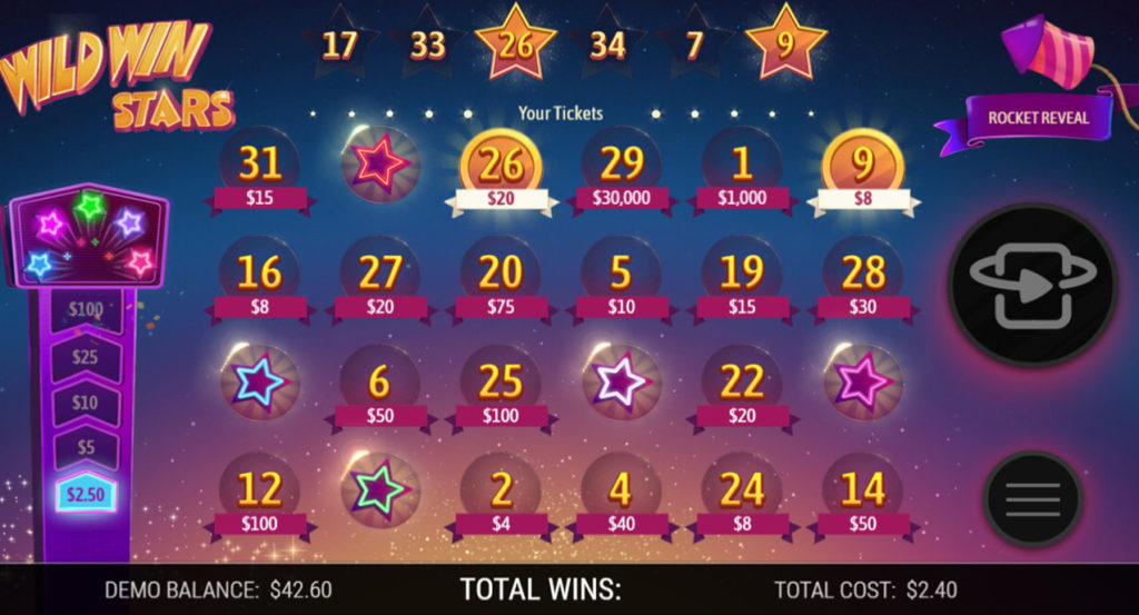 Wild_Win_Stars Winnings_Ticket 2_Regular_Wins 5_Stars_$53