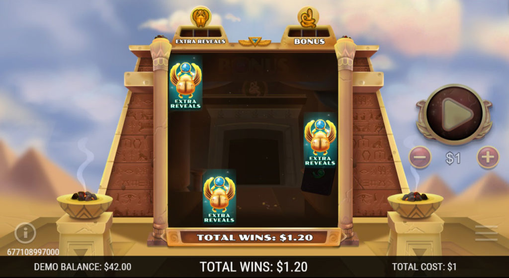 Fortunes_of_Cleopatra Winning_Ticket Extra_Reveals 3_Scarab_Revealed_Animation